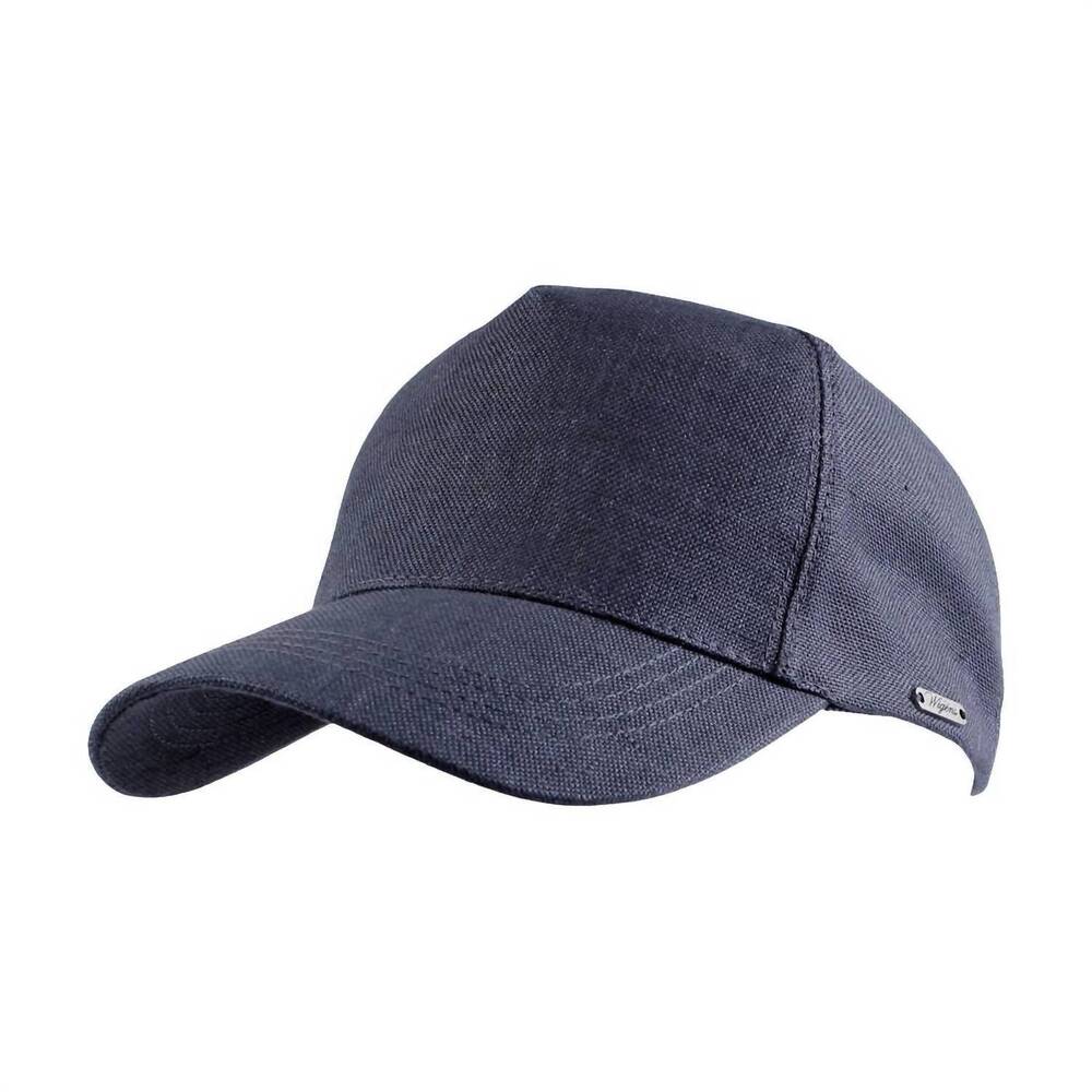 NEW WIGENS men's baseball contemporary cap in navy hopsack linen